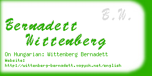 bernadett wittenberg business card